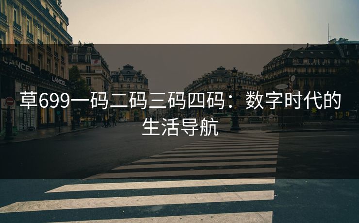 草699一码二码三码四码:数字时代的生活导航 草699一码二码三码四码:数字时代的生活导航