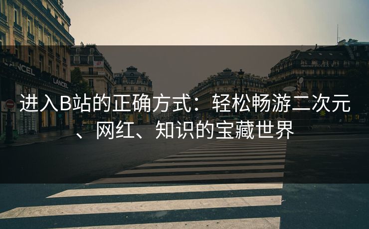 进入B站的正确方式：轻松畅游二次元、网红、知识的宝藏世界